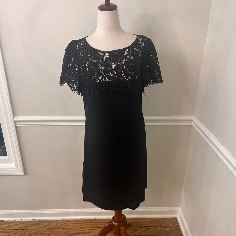 Milly black lace top dress- Size 10